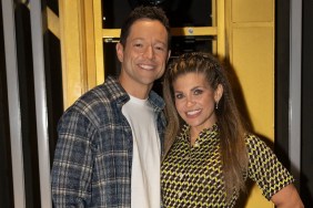 Pasha Pashkov and Danielle Fishel backstage at Dancing with the Stars