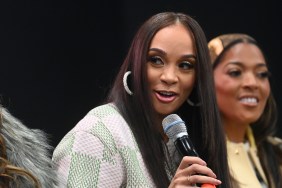 Dr. Heavenly. Kimes, Dr. Mimi Sanders and Toya Bush-Harris speaking on stage at at event
