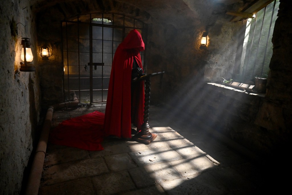 Donna Kelce in a red robe on the Traitors Season 4